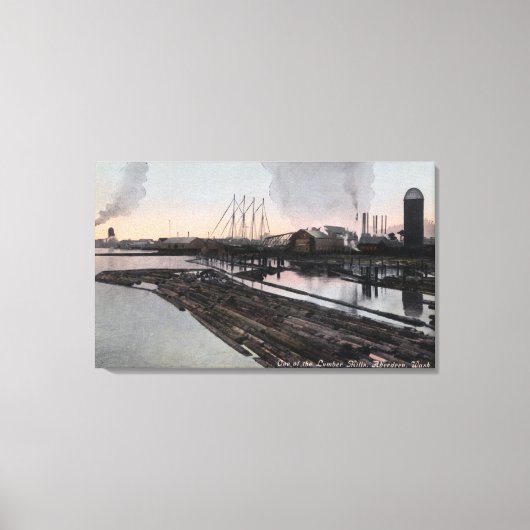 Uitzicht van een Lumber Mill Canvas Afdruk (Voorkant)