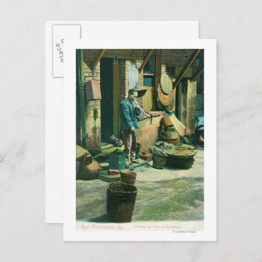 Uitzicht van een Man dat uit zijn pijp rokt Briefkaart (Voorkant / Achterkant)