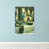 Uitzicht van een Man dat uit zijn pijp rokt Canvas Afdruk (Insitu (Houten vloer))