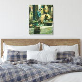 Uitzicht van een Man dat uit zijn pijp rokt Canvas Afdruk (Insitu (Slaapkamer))