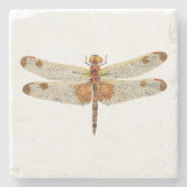 uitzicht van een mannetje Calico Pennant Dragonfly Stenen Onderzetter (Voorkant)