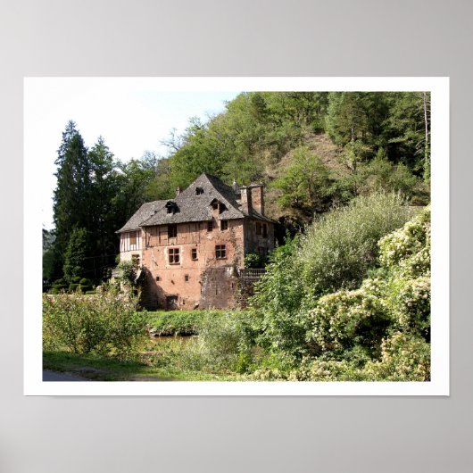 Uitzicht van een manorhuis (foto) poster (Voorkant)