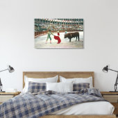 Uitzicht van een Matador die de BullSpain Canvas Afdruk (Insitu (Slaapkamer))