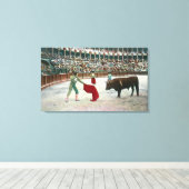 Uitzicht van een Matador die de BullSpain Canvas Afdruk (Insitu (Houten vloer))