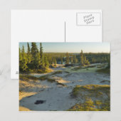 Uitzicht van een meer en de omliggende zandheuvels briefkaart (Voorkant / Achterkant)