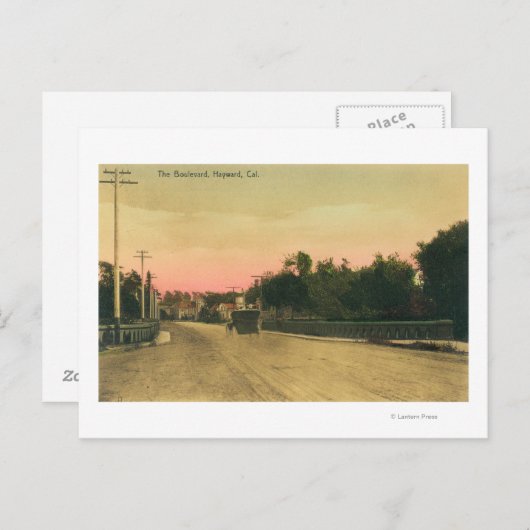 Uitzicht van een model-T Ford op de Boulevard Briefkaart (Voorkant / Achterkant)