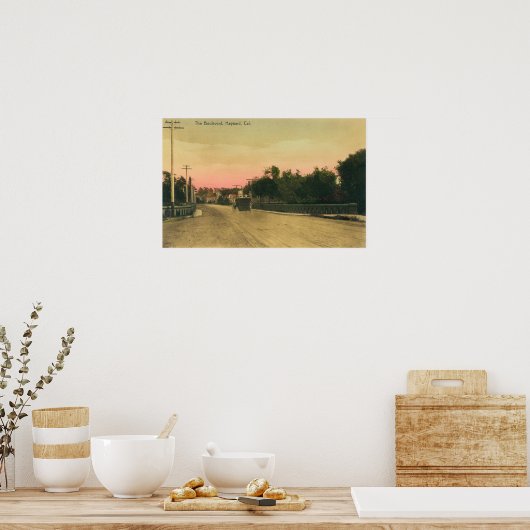 Uitzicht van een model-T Ford op de Boulevard Poster (Keuken)