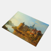 Uitzicht van een Nederlandse stad langs de Rijn Deurmat (Schuin)