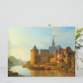 Uitzicht van een Nederlandse stad langs de Rijn Kaart (Staand voorkant)