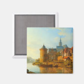 Uitzicht van een Nederlandse stad langs de Rijn Magneet (Voorkant / Achterkant)