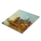 Uitzicht van een Nederlandse stad langs de Rijn Tegeltje (Zijkant)