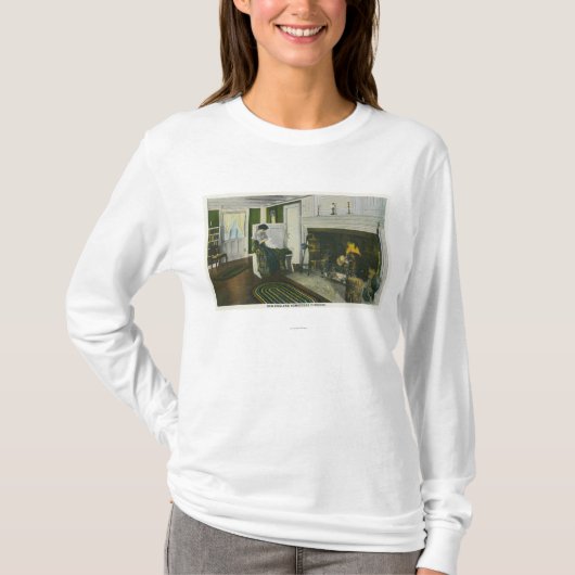 Uitzicht van een New England Homestead T-shirt (Voorkant)