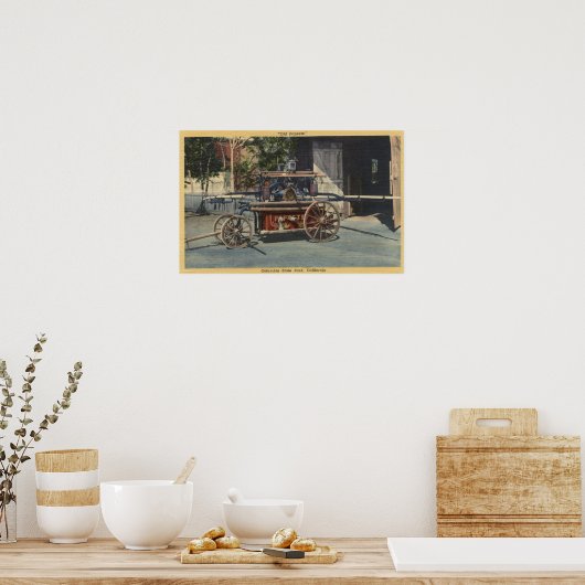 Uitzicht van een "Old Papeete"-engine Poster (Keuken)