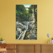 Uitzicht van een ophangingsbrug canvas afdruk (Insitu (Woonkamer))