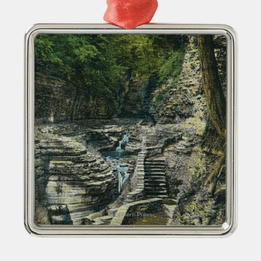 Uitzicht van een ophangingsbrug metalen ornament (Voorkant)