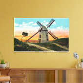 Uitzicht van een oude windmolen canvas afdruk (Insitu (Woonkamer))