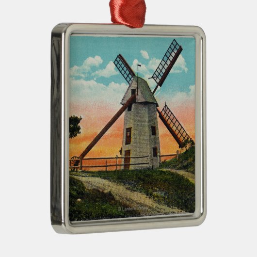 Uitzicht van een oude windmolen metalen ornament (Rechts)