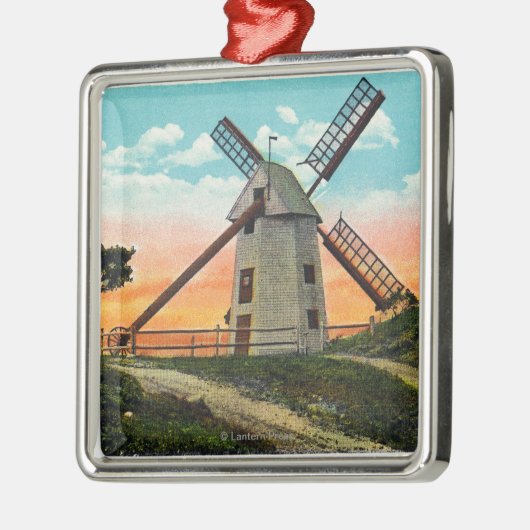 Uitzicht van een oude windmolen metalen ornament (Links)