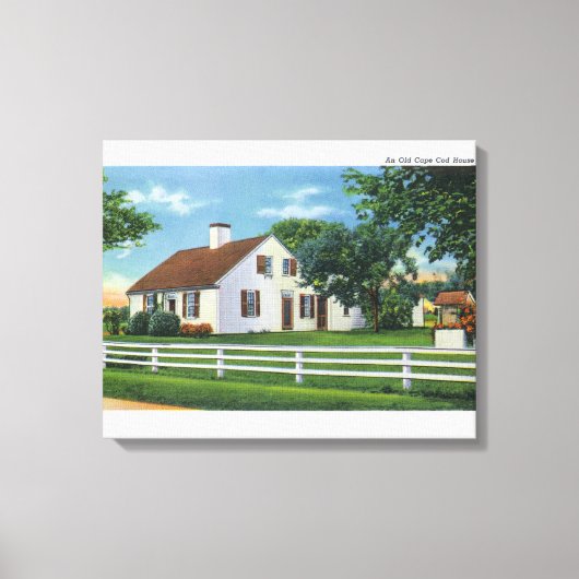 Uitzicht van een ouderwetse kabeljauw canvas afdruk (Voorkant)