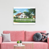 Uitzicht van een ouderwetse kabeljauw canvas afdruk (Insitu (Woonkamer))