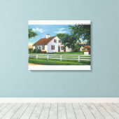 Uitzicht van een ouderwetse kabeljauw canvas afdruk (Insitu (Houten vloer))