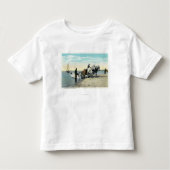Uitzicht van een Paard Cart Pulling in een Boat Kinder Shirts (Voorkant)