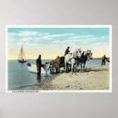 Uitzicht van een Paard Cart Pulling in een Boat Poster (Voorkant)