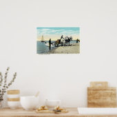 Uitzicht van een Paard Cart Pulling in een Boat Poster (Keuken)