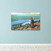 Uitzicht van een Park Ranger and Boys Watch West Canvas Afdruk (Insitu (Houten vloer))