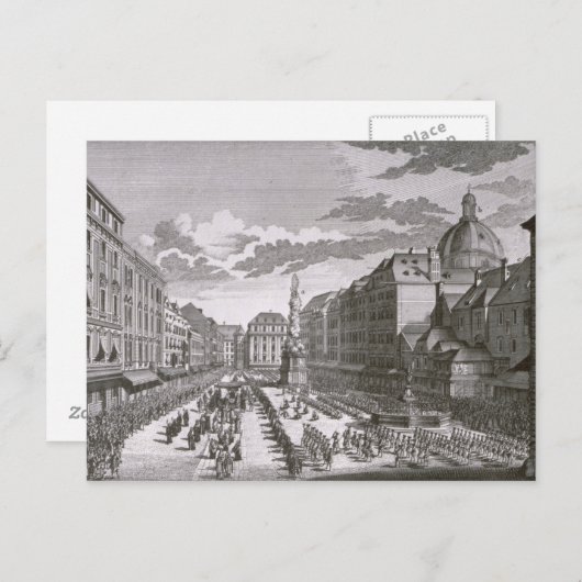 Uitzicht van een processie in de Graben Briefkaart (Voorkant / Achterkant)