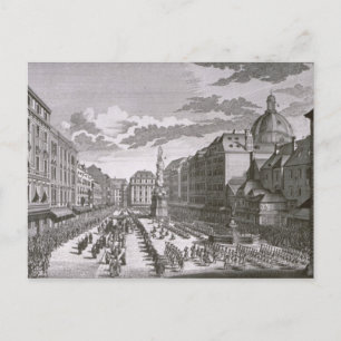 Uitzicht van een processie in de Graben Briefkaart