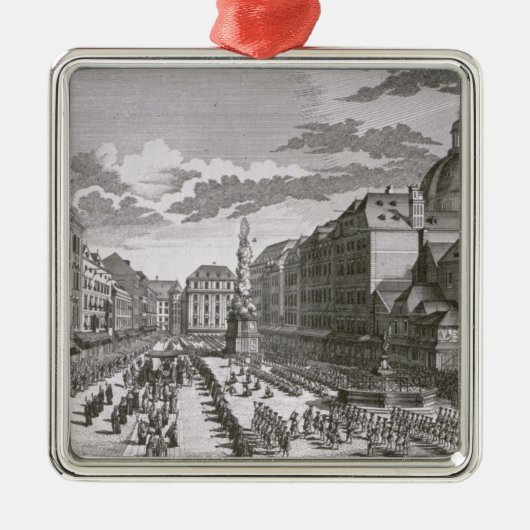 Uitzicht van een processie in de Graben Metalen Ornament (Voorkant)