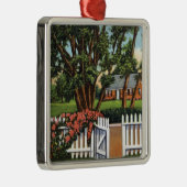 Uitzicht van een Quaint Residence Metalen Ornament (Rechts)