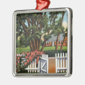 Uitzicht van een Quaint Residence Metalen Ornament (Links)