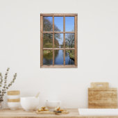 Uitzicht van een raam poster (Keuken)