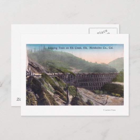 Uitzicht van een registratietraining boven Elk Cre Briefkaart (Voorkant / Achterkant)