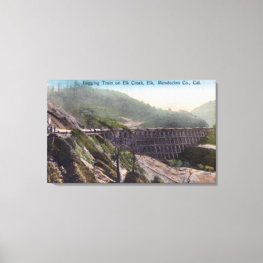 Uitzicht van een registratietraining boven Elk Cre Canvas Afdruk (Voorkant)