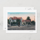 Uitzicht van een Residence Street, Kind op Bike Briefkaart (Voorkant / Achterkant)