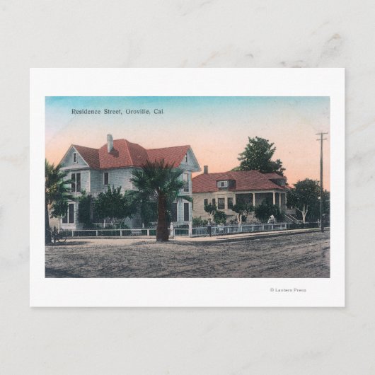 Uitzicht van een Residence Street, Kind op Bike Briefkaart (Voorkant)