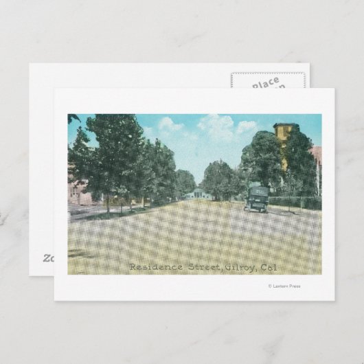 Uitzicht van een Residence StreetGilroy, CA Briefkaart (Voorkant / Achterkant)