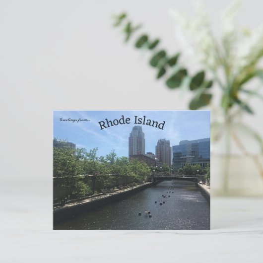 Uitzicht van een rivier in Providence Rhode Island Briefkaart (Staand voorkant)