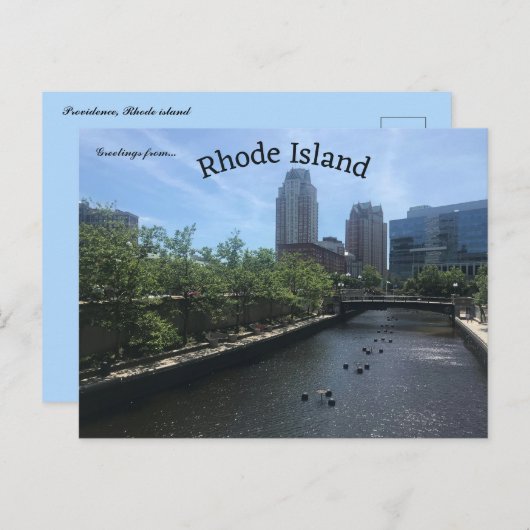 Uitzicht van een rivier in Providence Rhode Island Briefkaart (Voorkant / Achterkant)