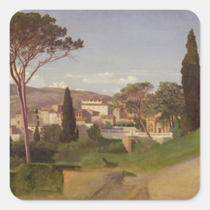 Uitzicht van een Roman Villa, 1844 Vierkante Sticker