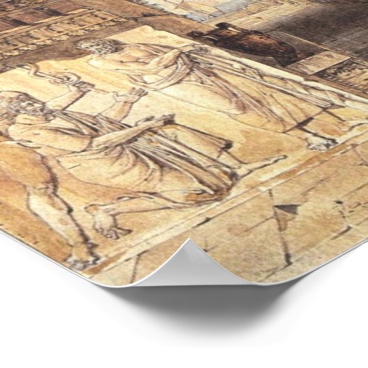 Uitzicht van een Romeins huis 1792 Poster (Hoek)