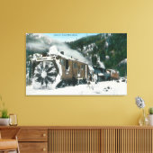 Uitzicht van een roterende sneeuwploeg in de berge canvas afdruk (Insitu (Woonkamer))