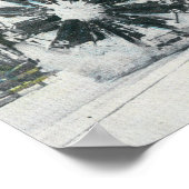 Uitzicht van een roterende sneeuwploeg in de berge poster (Hoek)