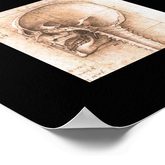 Uitzicht van een schedel door Leonardo Da Vinci c. Poster (Hoek)