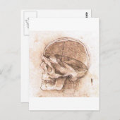 Uitzicht van een schedel door Leonardo Da Vinci ci Briefkaart (Voorkant / Achterkant)