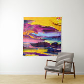 Uitzicht van een schilderij van een paletmesje dic wandkleed (In situ)