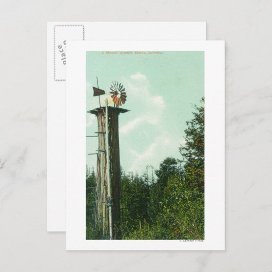 Uitzicht van een Sequoia Wind MillEureka, CA Briefkaart (Voorkant / Achterkant)